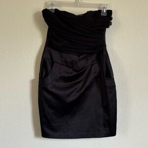 Women’s Black Mesh and Silk Dress. Size M